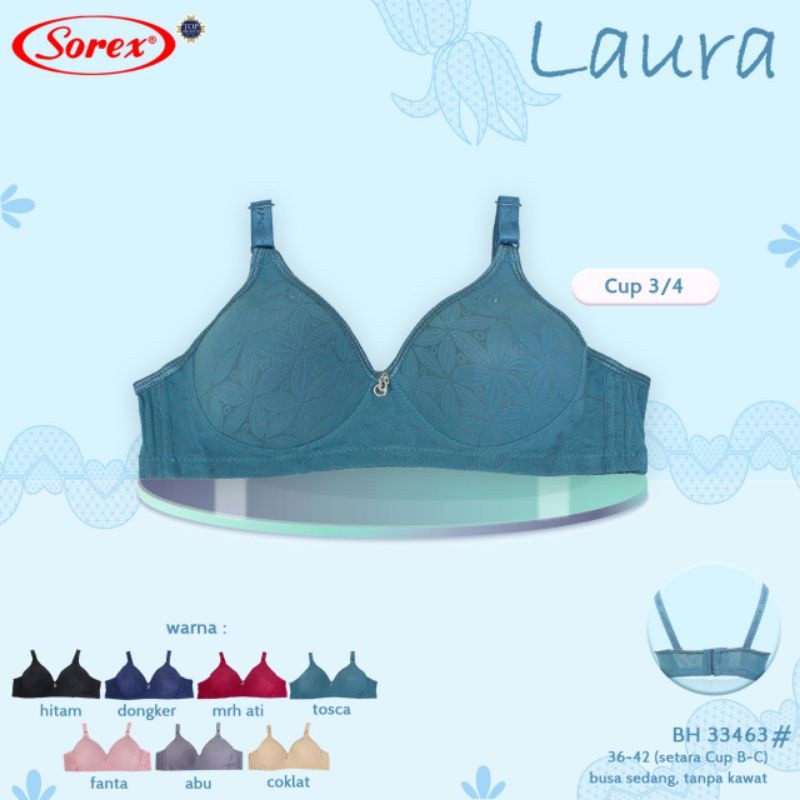 Sorex Bra BH 33463 Busa Sedang Tanpa Kawat Kait 3 Cup C