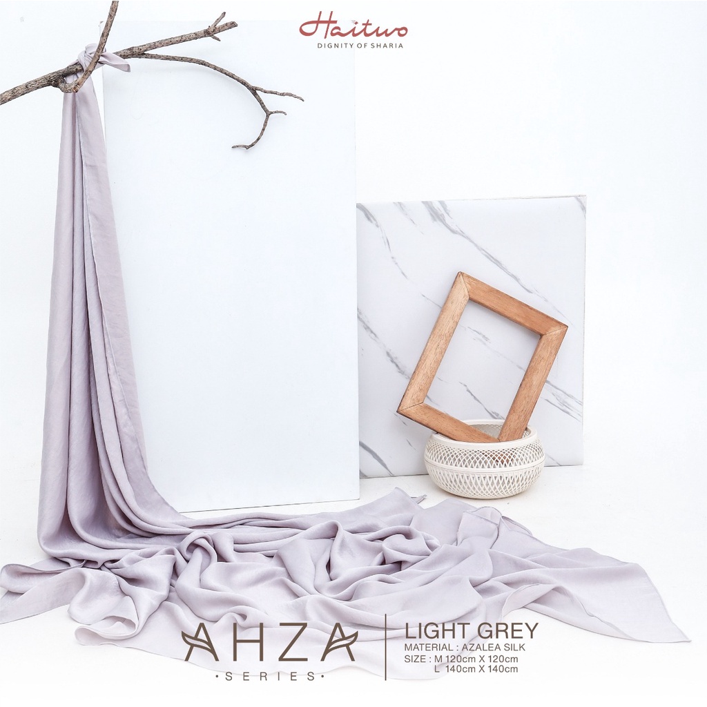 [BISA COD] AHZA Series Bahan Azalea Silk Hijab Segiempat Premium by Haitwo