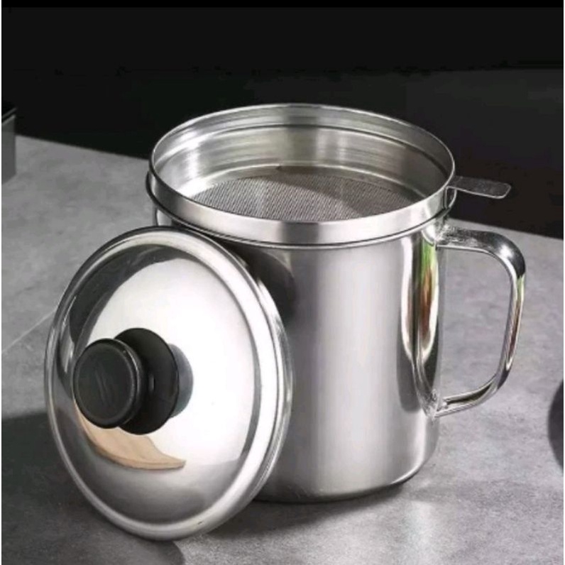 SARINGAN MINYAK OIL POT OIL FILTER CUP STAINLESS STEEL