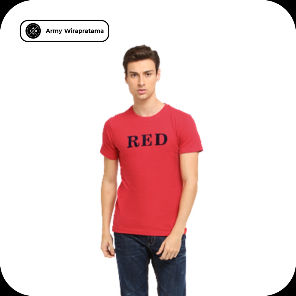 Kaos Pria Polos Original Branded 100% Osella Warna Merah Size L