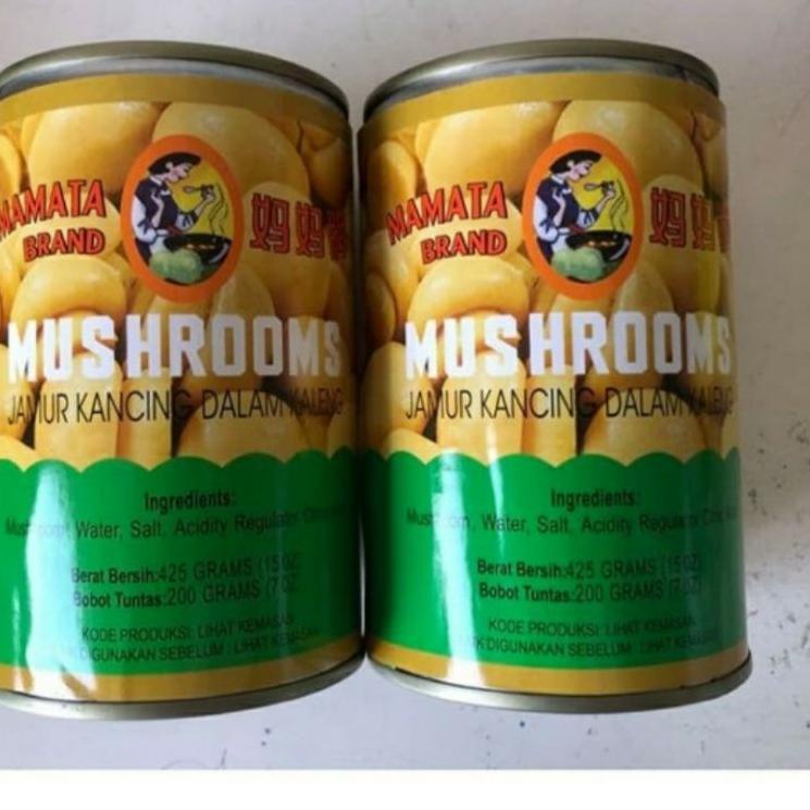 

Stok baru--Jamur Kancing Mushroom Mamata Brand Jamur Kaleng 425 Gram