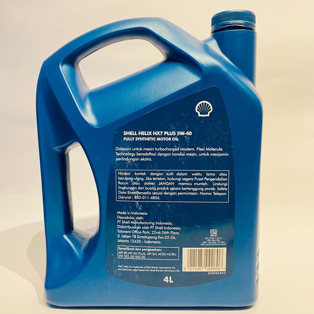 Oli Shell Helix HX7 SAE 5w-40 Full Synthetic Galon 4 Liter