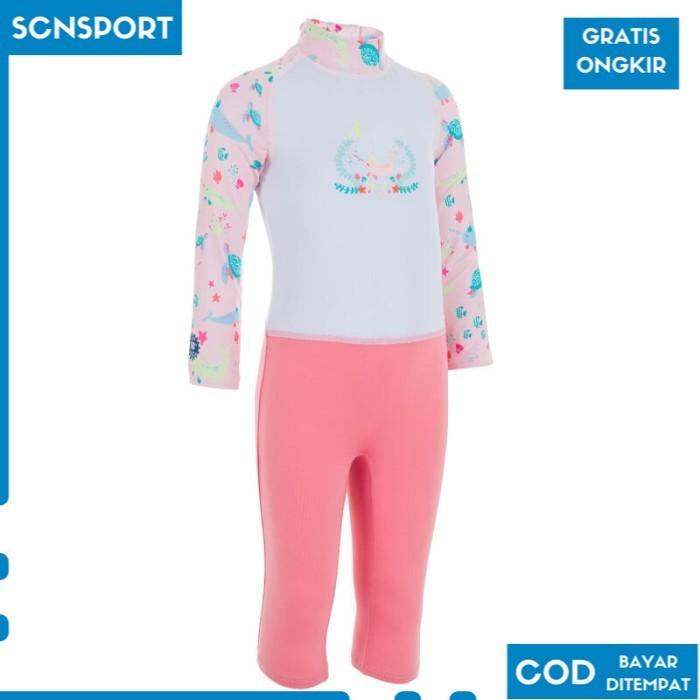 NABAIJI Baju Renang Lengan Panjang Bayi Anti UV Pink Print 8603403 SP1