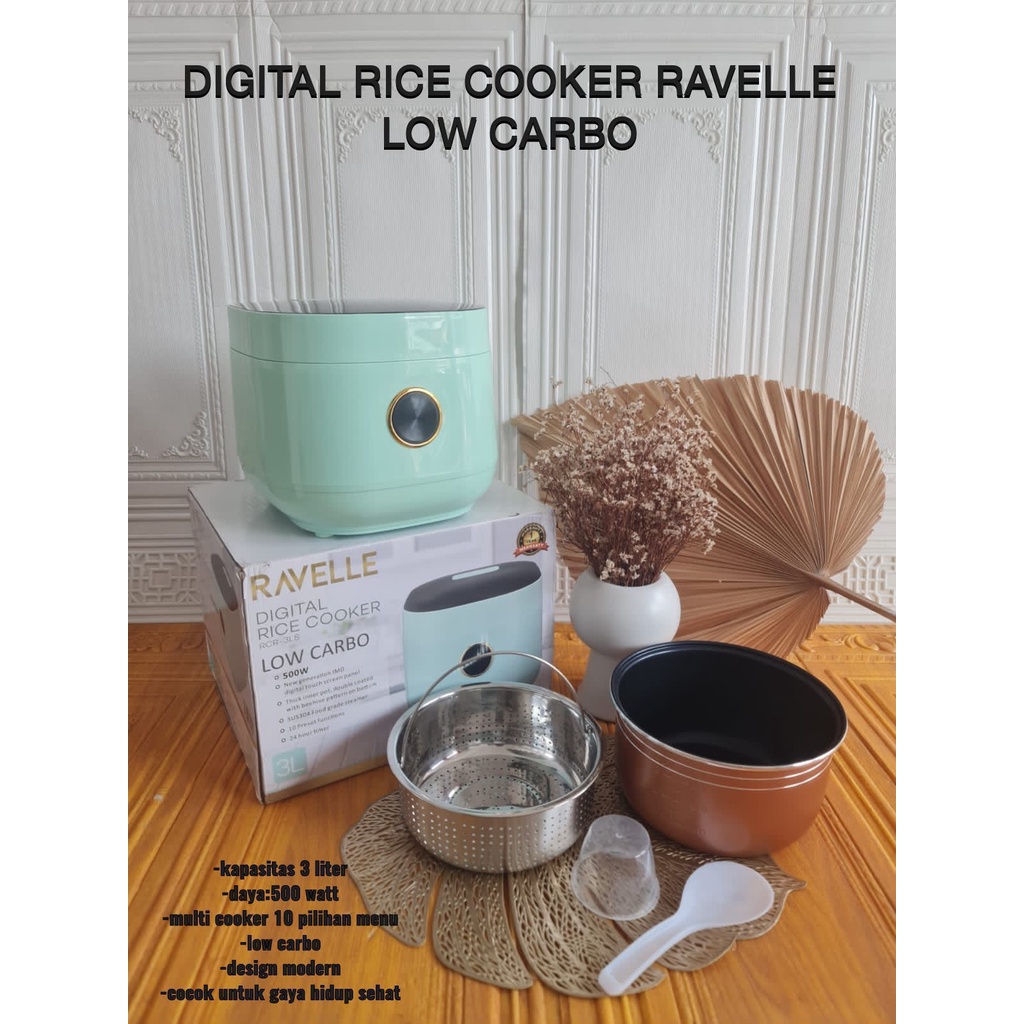 DIGITAL RICE COOKER RAVELLE LOW CARBO