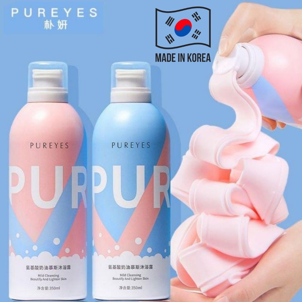 Pureyes Shower Gel Korea Original Pureyes Whitening Body Wash korean Mousse Sabun 350ml
