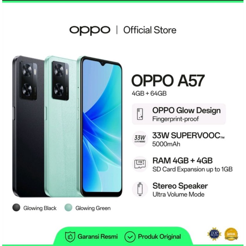 Oppo a57 Ram 4GB+4GB/64GB Original Resmi OPPO Dijamin Baru Berkualitas