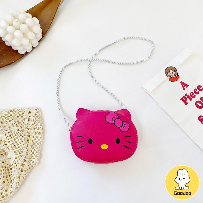 Tas Anak Hello Kitty Yang Indah Anak Perempuan Kartun Lucu Tas Bahu Fashion Mini Messenger Bag PU Tas Kecil -Doo