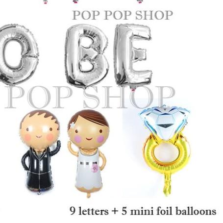 Balon Foil Bride To Be – Paket Bridal shower Package SET - Emas