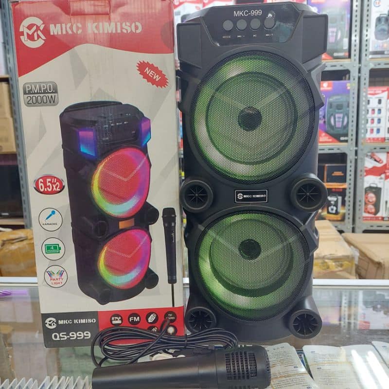 Speaker Bluetooth Karaoke QS-999 2x6,5&quot; inchi Free mic