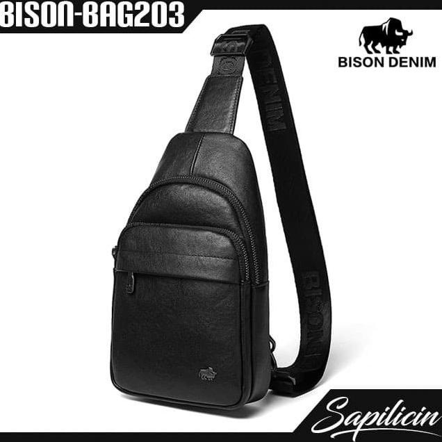 Tas Slempang Pria Kulit Asli Cross Body Bison Denim Bag BISON-BAG203