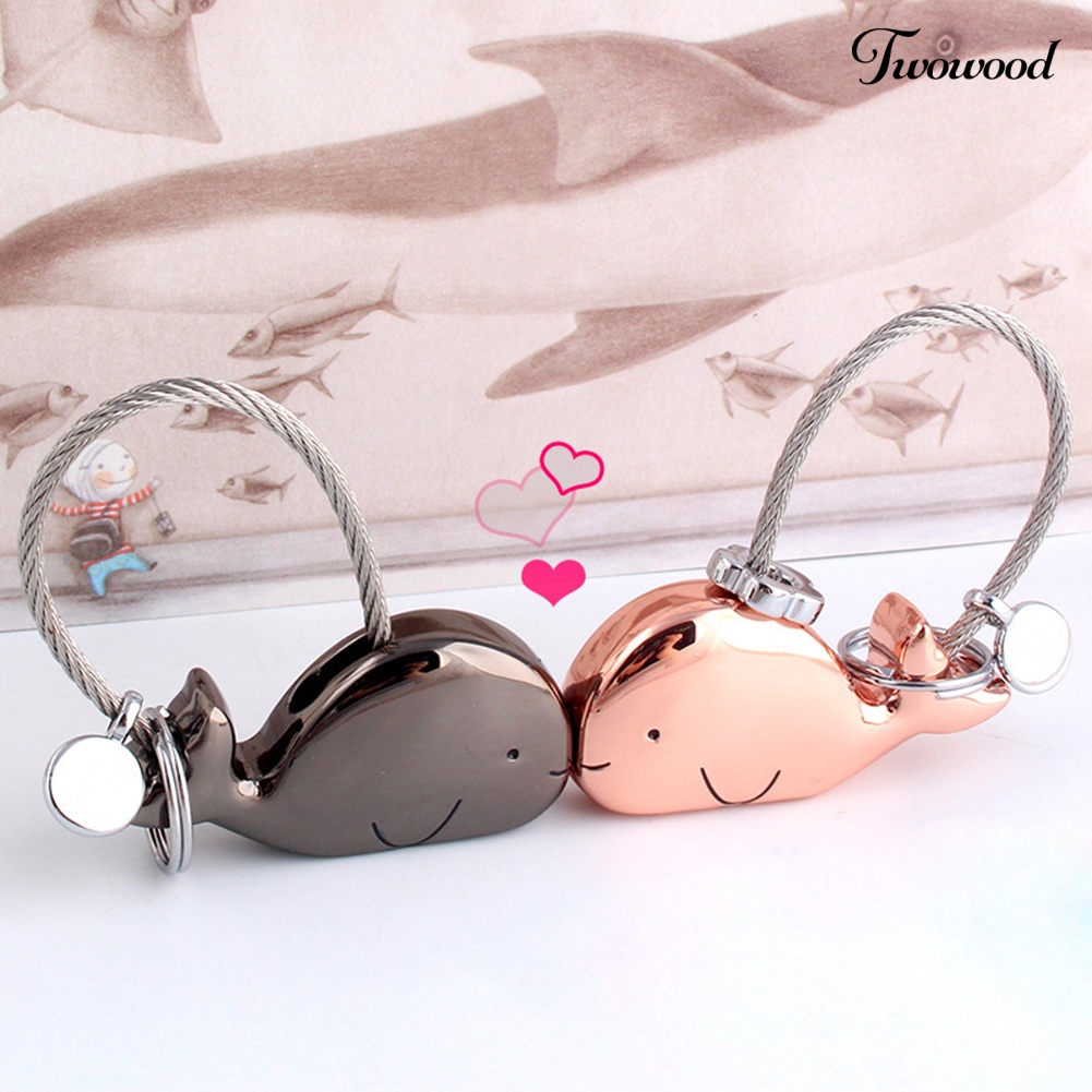 Twowood Gantungan Kunci Bentuk Ikan Paus Mini Untuk Pasangan