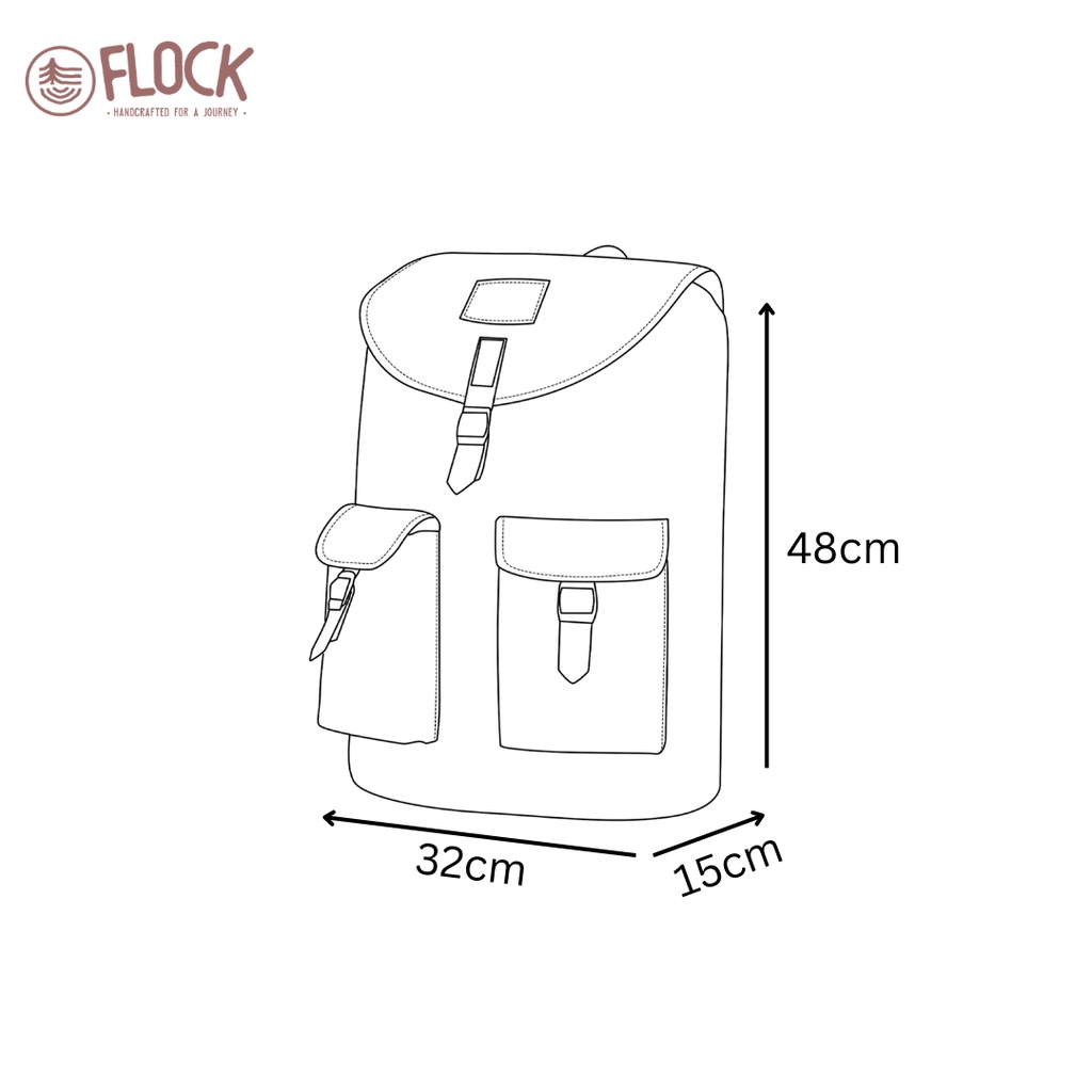 FLOCK Modest Travel Backpack - Water Resistant - Saddle Brown