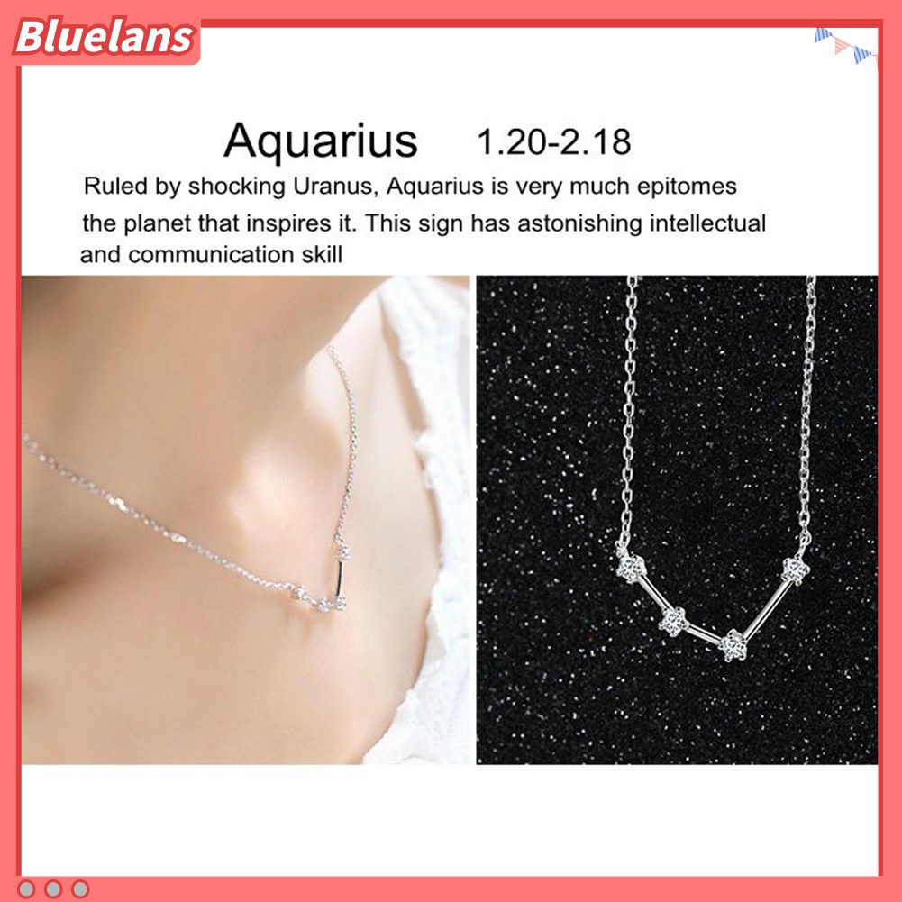 Kalung Desain Horoskop Astrologi Zodiak Guardian Aksen Berlian Imitasi Untuk Wanita