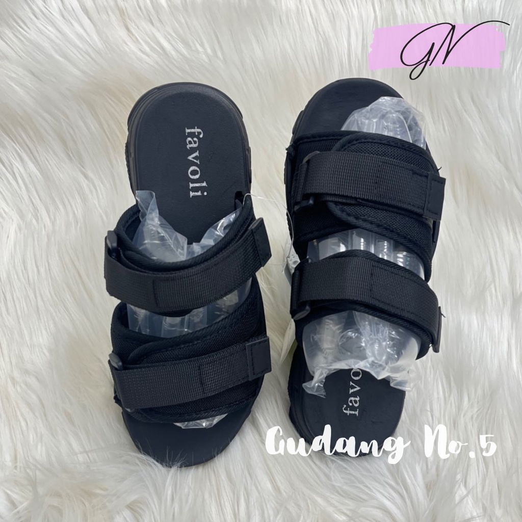 GN-6625-5 Sandal Selop Model Strap Tali Dua Sandal Gunung Import Favoli PVC