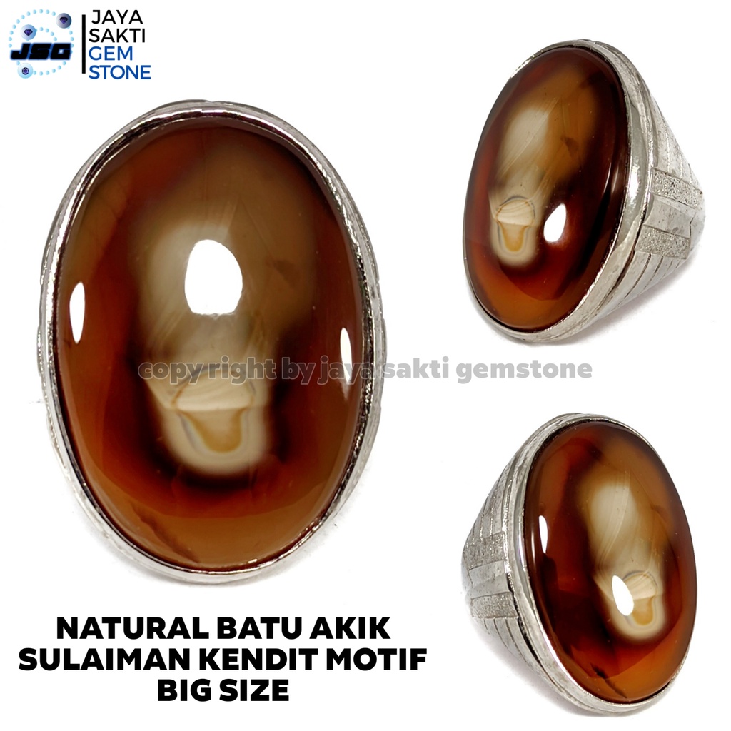 Natural Batu Akik Sulaiman Kendit Motif Big Size SM04