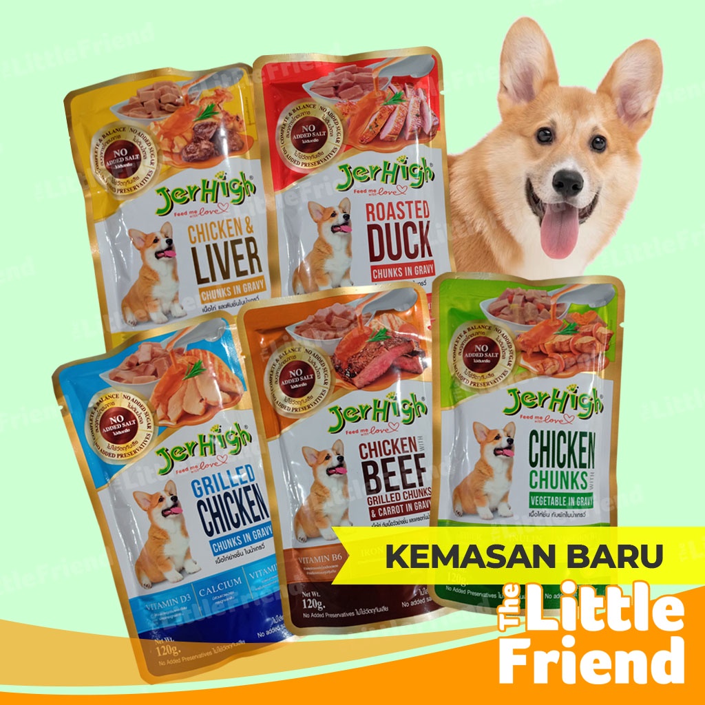 JERHIGH DOG POUCH 120 GRAM Makanan Basah Anjing Wet Dog Food Favorit