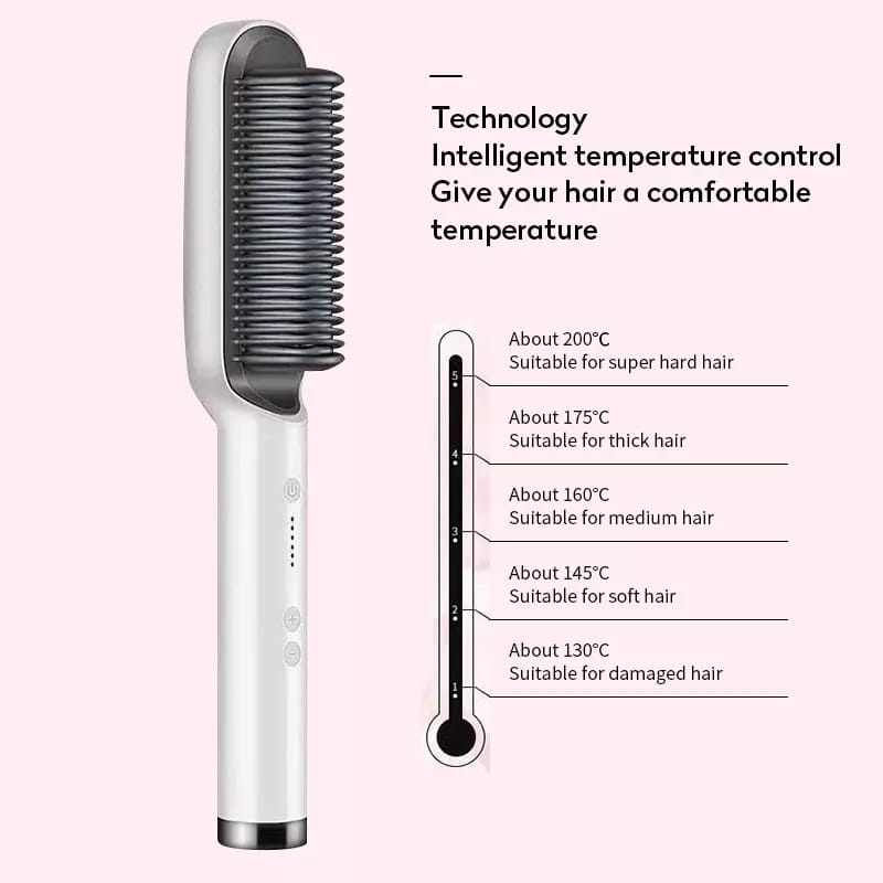 Catok Sisir Pelurus Rambut Hair Straightener Curler 2 in 1 catokan sisir listrik