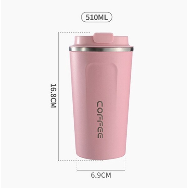 Tumbler Vacuum Coffee Travel 510ML - Mug Kopi Travel Stainless Steel - Gelas Kopi Tahan Panas dan Dingin - Praktis Portabel Elegan