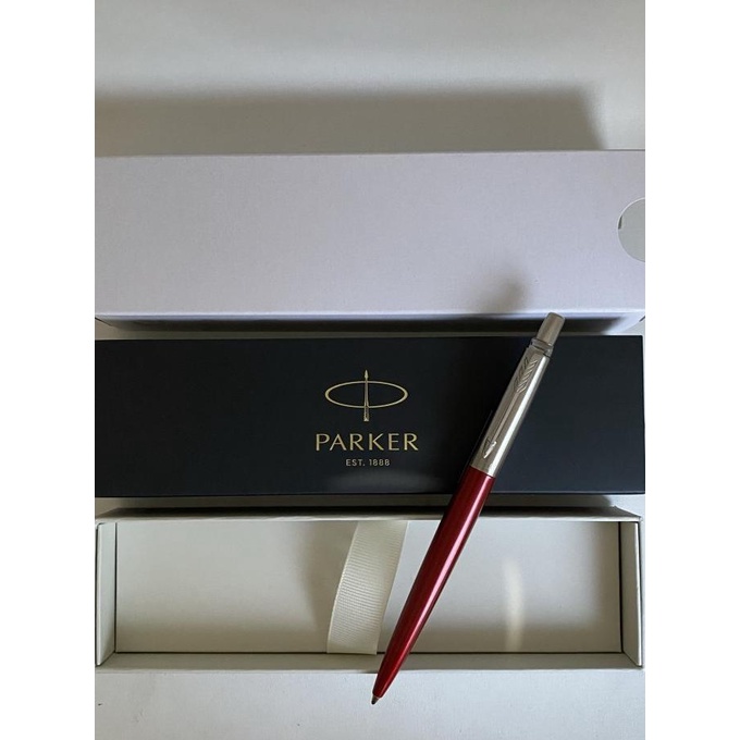 

(COD) Pulpen Parker New Jotter Kensigton Red ( Merah ) CT ( Klip Silver ) SPECIAL Kode 1154