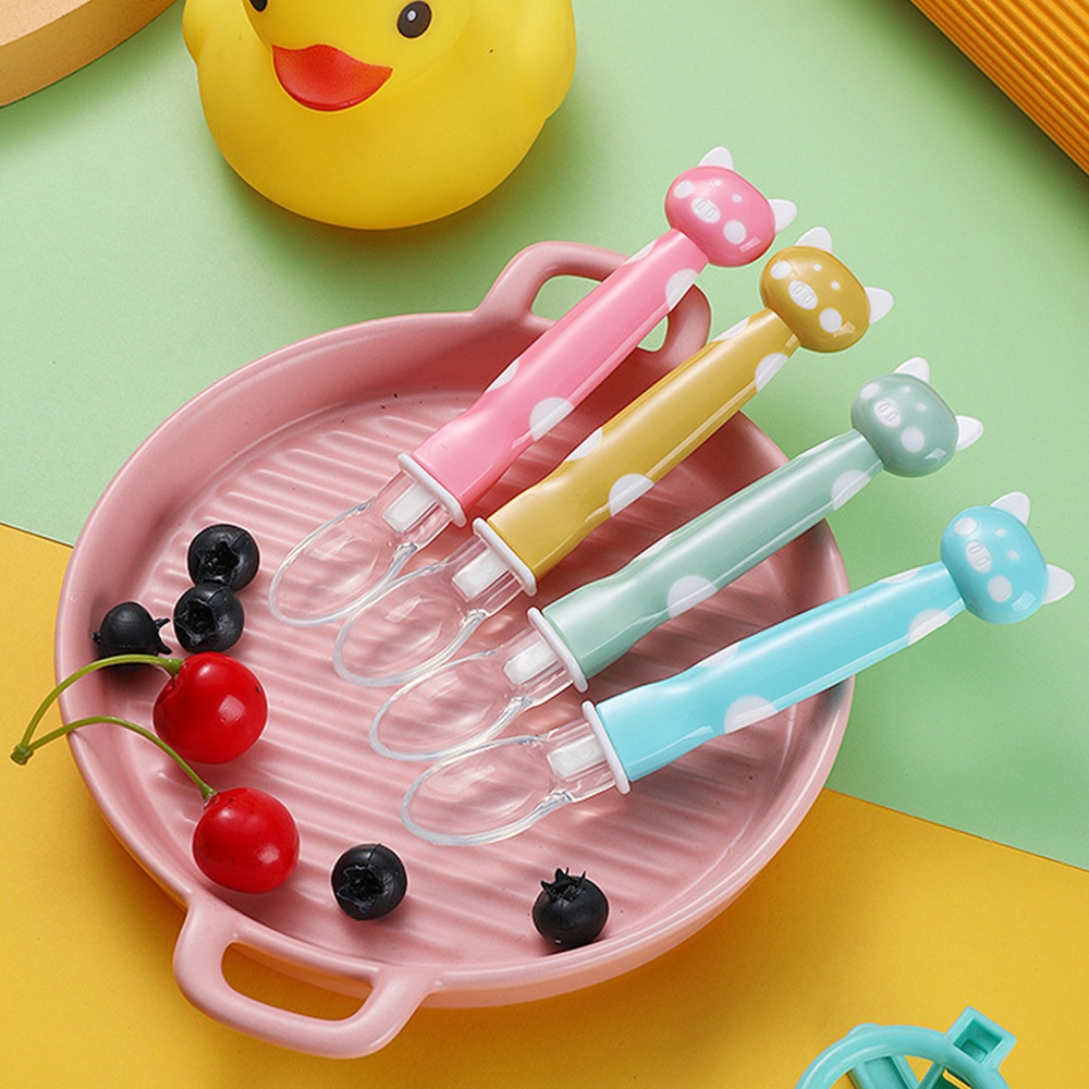 BAYI SILICONE TAHAN PANAS - SENDOK BAYI KARTUN LUCU BABY SAFETY SPOON B258