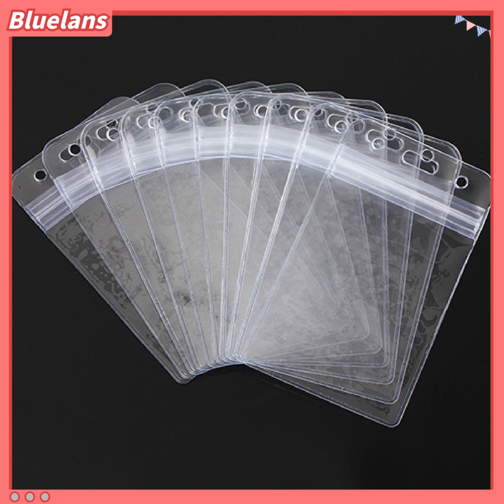 10Pcs Tempat Kartu Tanda Pengenal: Bahan Plastik Transparan/Bentuk Vinyl/Dengan Seleting