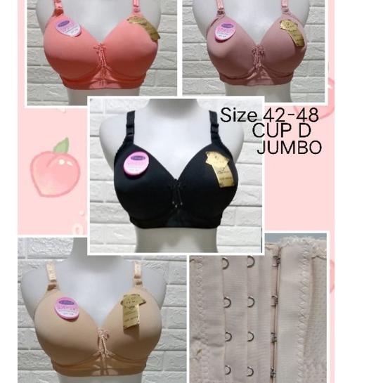 Sale BH FEMA Jumbo CUP D(Besar)(F 199 )251 size 42-48 Hak 4 BRA pakai Spon Tanpa Kawat Dewasa Remaja