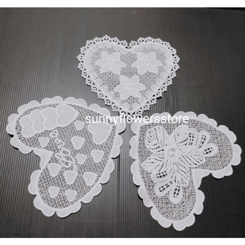 renda aplikasi hati/renda bunga tempel baju