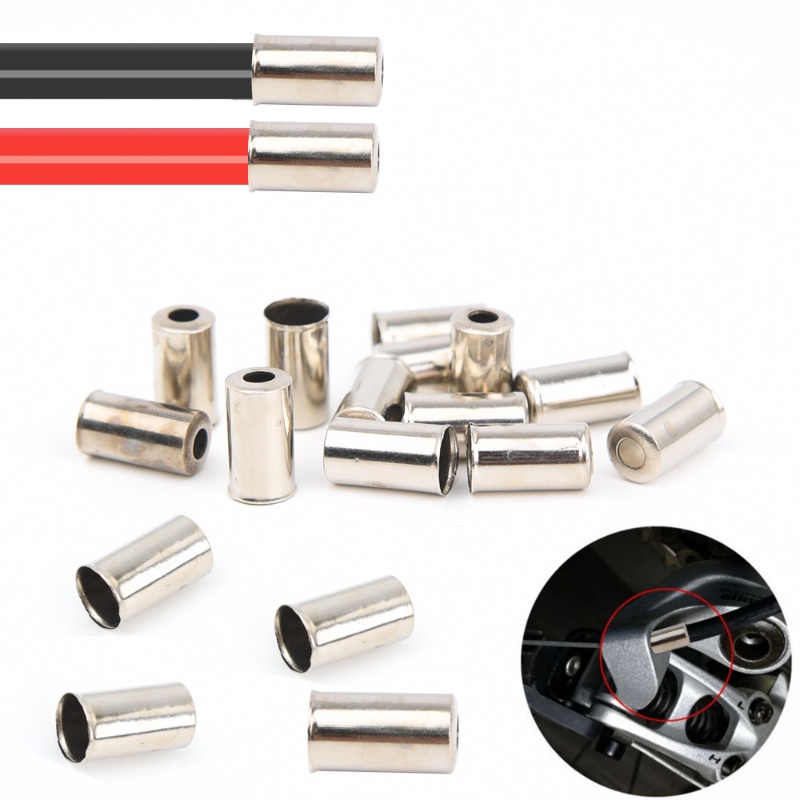 100pcs Tutup Ujung Kabel Rem Sepeda Gunung Ukuran 5x10mm Warna Silver