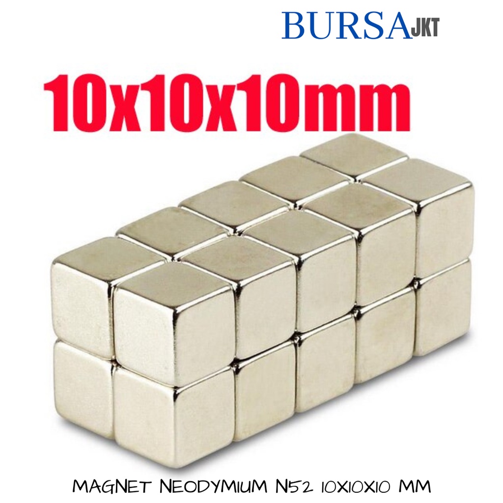 STRONG MAGNET SUPER KUAT N52  NdFeB SQUARE BAR BATANG 10X10X10 MM