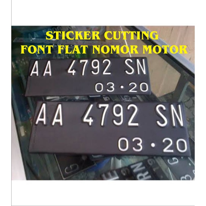 stiker cutting sticker variasi font plat motor