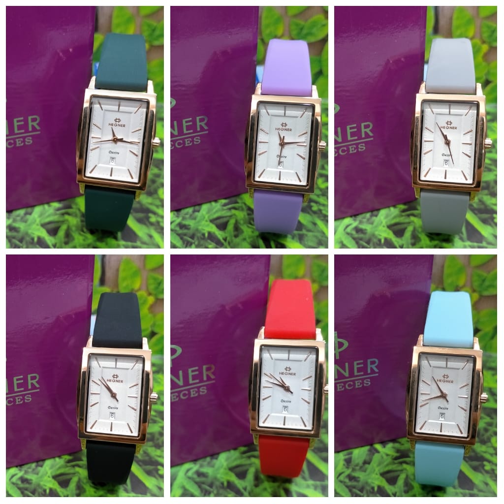 Jam Wanita Hegner Hw-1664L1 Hw 1664 L1 Rubber Original Garansi