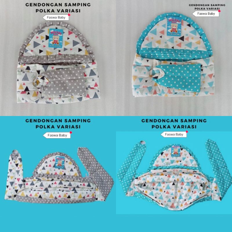 Gendongan Bayi Samping Ring Sling Motif / Gendongan Bayi Topi Tutup Kepala