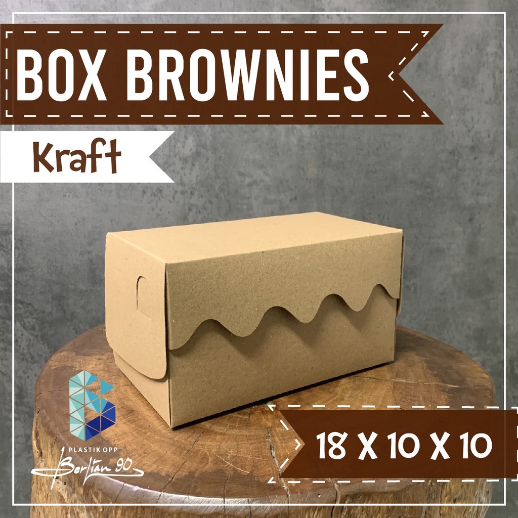 Dus Box Brownies Bolu Gulung S,M,L Kraft Polos / Dus Bolu Gulung / Dus Roti Bakar / Dus Brownis / Bo