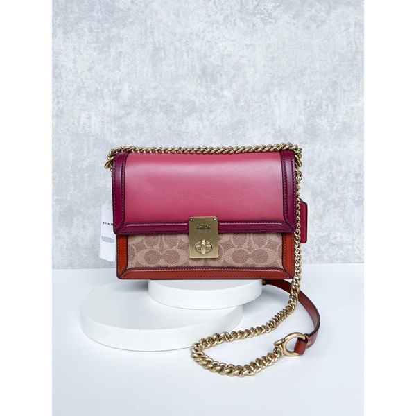 COACH HUTTON SNAKE CROSSBODY BAG EMPIRE IN TAN ROUGH MULTI