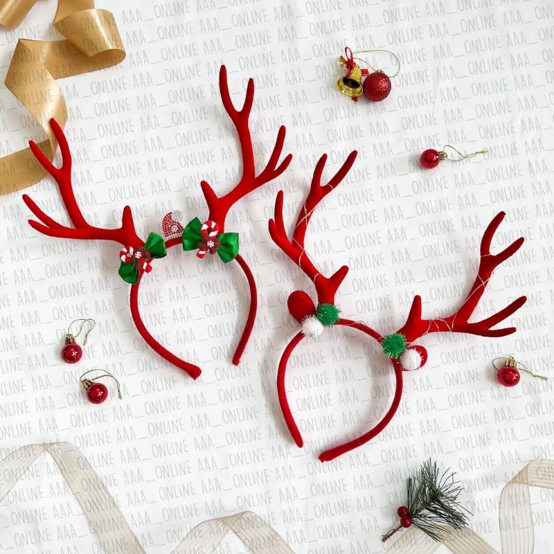 Bando Natal LED Nyala Dewasa Anak Tanduk Rusa/Aksesoris Rambut Christmas