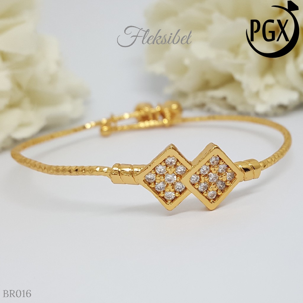 PGX Gelang Bangle Fleksibel Perhiasan Xuping Lapis Emas - BR016