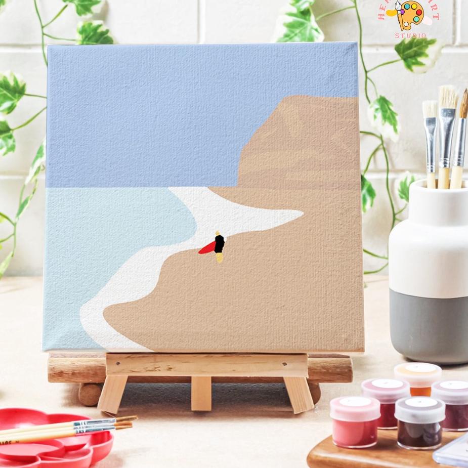 

Special Paint by number lukisan pantai beach ver 1 canvas 20x20 cm / painting kit / set melukis ..
