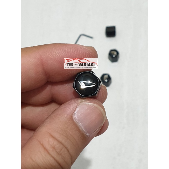 [READY] Tutup Pentil Ban Mobil Besi Logo Motif Daihatsu Dengan Kunci L / Perlengkapan Variasi Mobil 