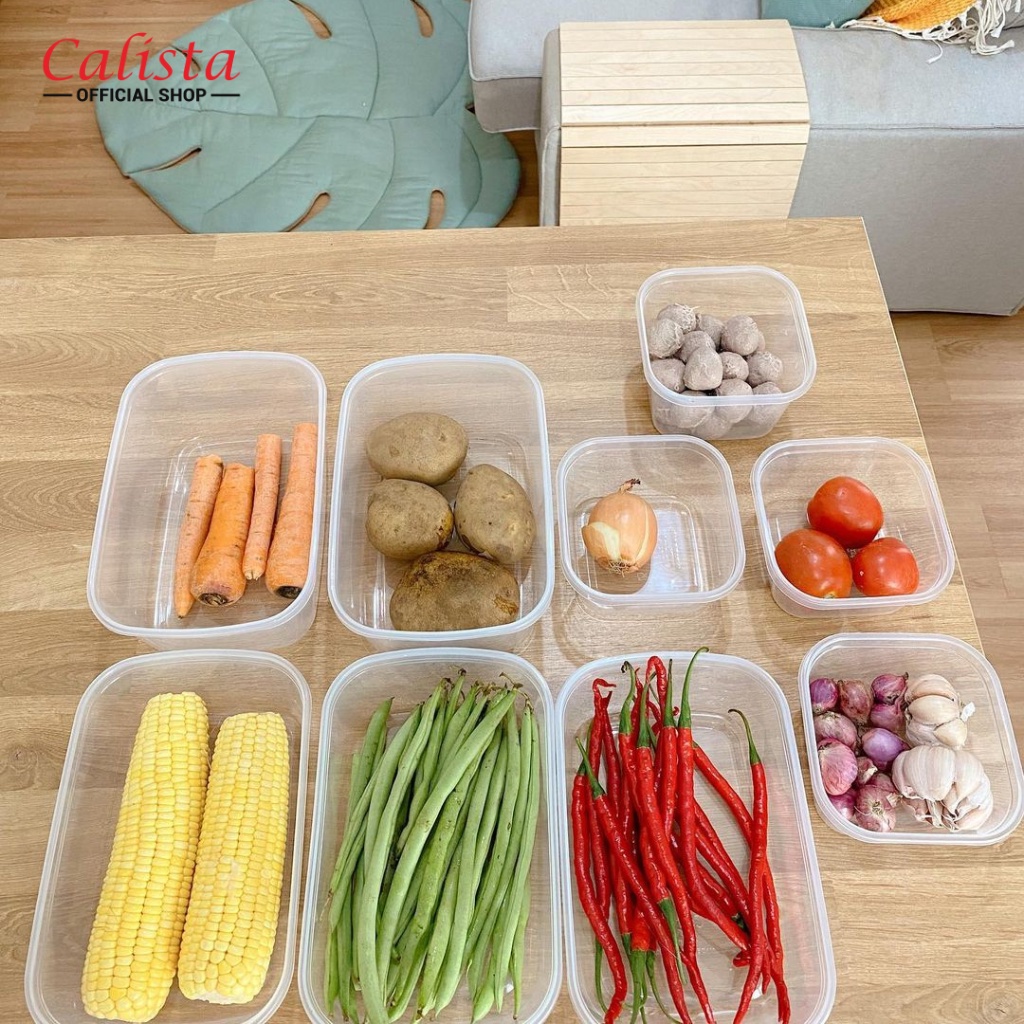 TOPLES FOOD KONTAINER/CONTAINER CALISTA FURANO PUTIH SET ISI 6PCS/FOOD PREPARATION SET/ FOOD STORAGE KULKAS SET/ PENYIMPANAN BUMBU PLASTIK KULKAS SERBAGUNA SET