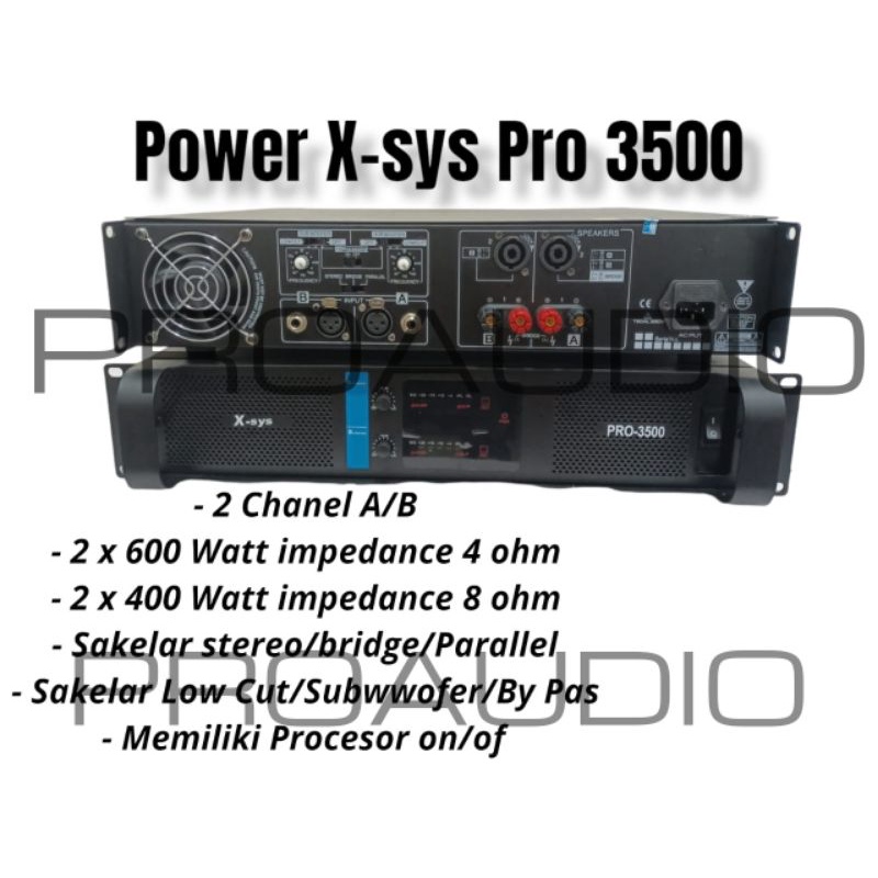 Power X-sys Xsys X sys Pro3500 Pro 3500 2 Channel Original