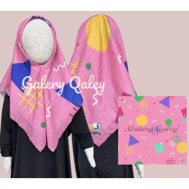 VOAL PRINTING ANAK INSTANT MOTIF ABSTRACK BULAT KOTAK SEGITIGA / HIJAB INSTANT ANAK MOTIF LUCU / KERUDUNG ANAK KARAKTER LUCU