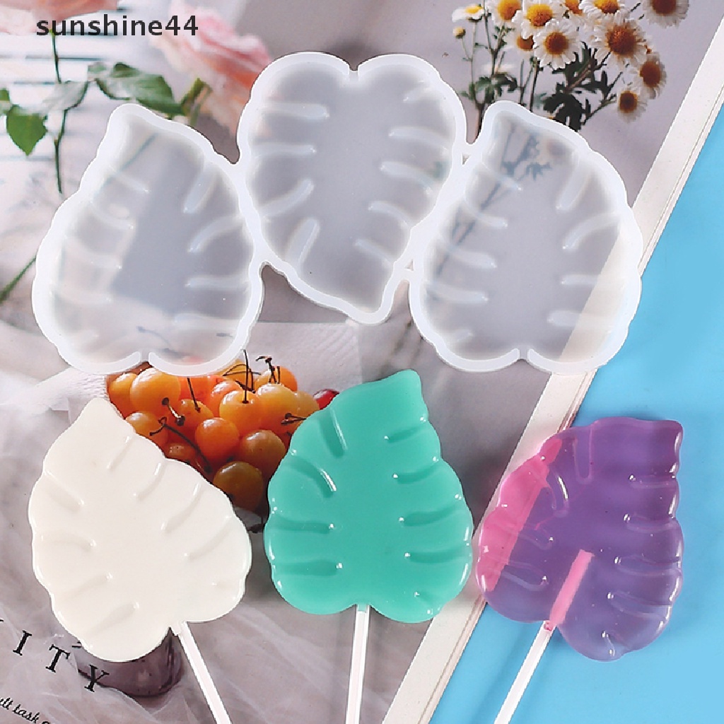 Sunshine Cetakan Permen Lolipop / Gypsum DIY Bentuk Daun Maple / Pohon Natal Bahan Silikon