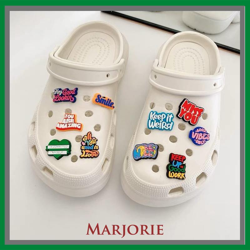 Charms Sepatu Motivasional Phrases jibbitz crocs Untuk Aksesoris Pesta Anak Lucu-MJD