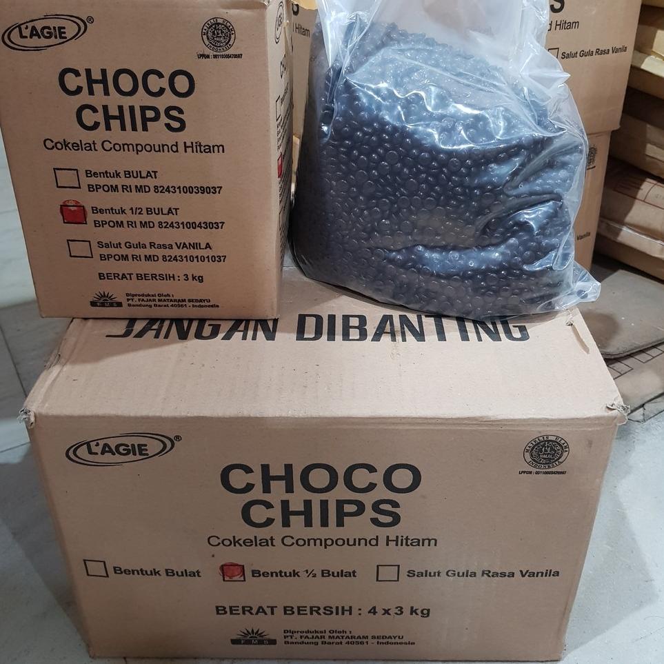 

Harga Bagus--Choco chip 1kg / Chocochip / Chocochips LAGIE gepeng 1 kg COKLAT 1/2 BULAT