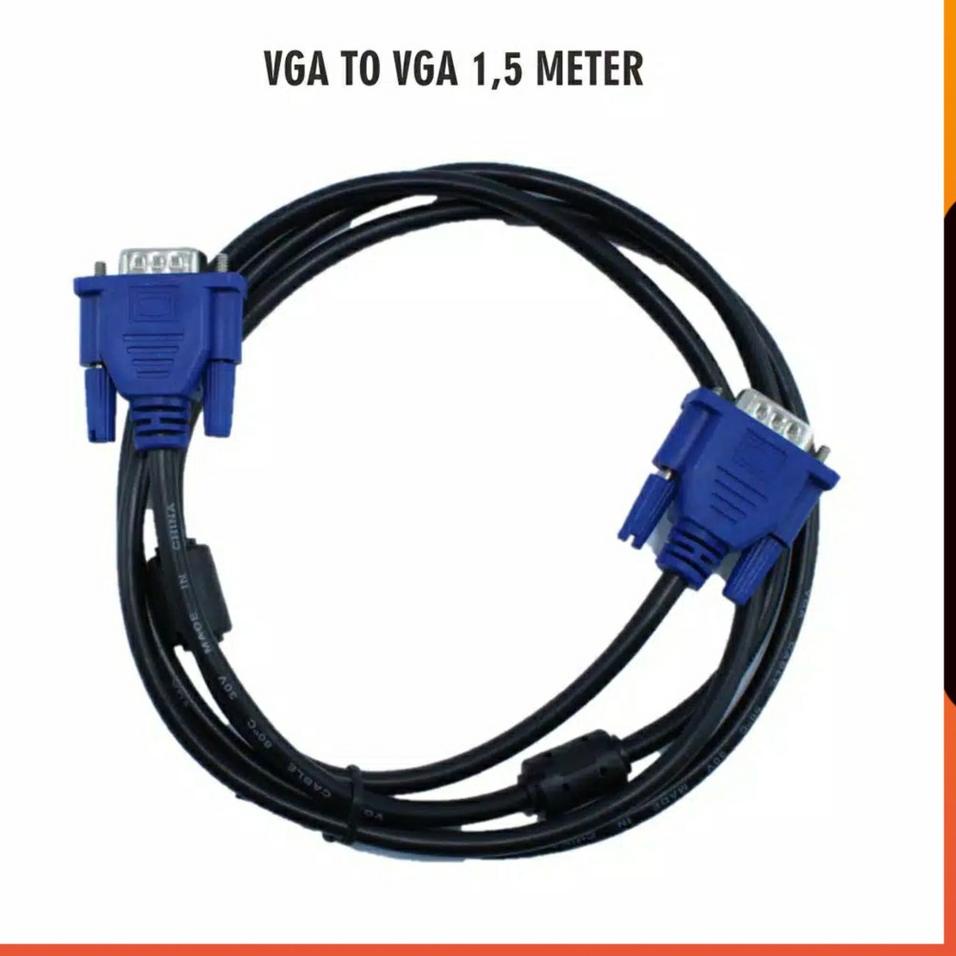 Bayar Di Tempat QC0 (COD) KABEL VGA TO VGA MALE TO MALE 1.5M + KABEL ADAPTER KONEKTOR CONVERTER ADAP