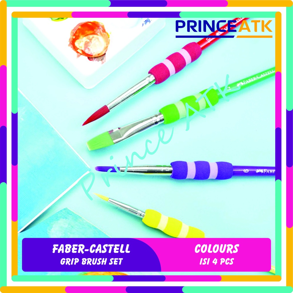 

FABER-CASTELL GRIP BRUSH SET 4 COLOURS / KUAS SET FABER-CASTELL