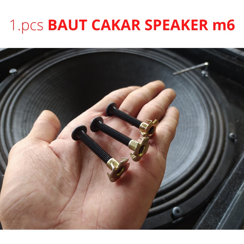 Baut speaker cakar m6 panjang 4cm full drat cocok untuk speaker 10, 12 , 15 , 18 inch