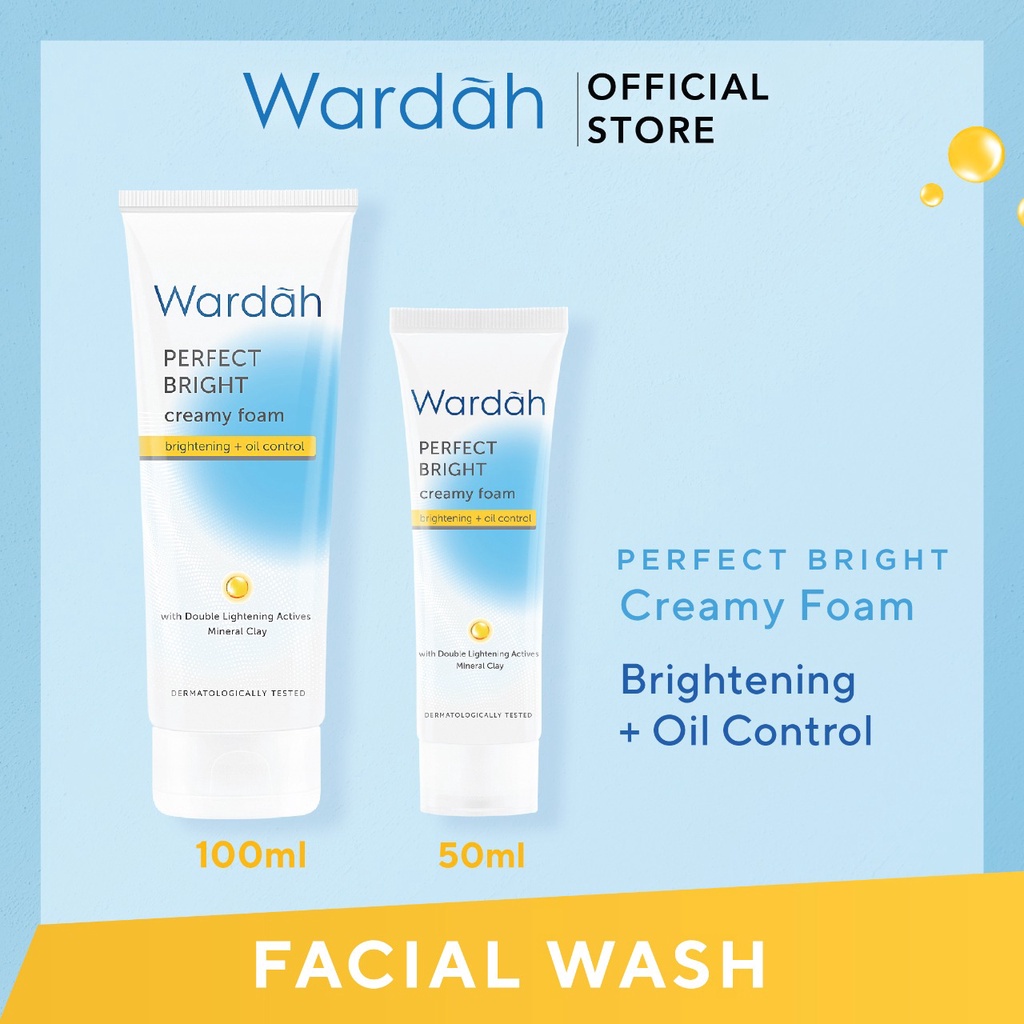 COD - [NEW] Wardah Perfect Bright Creamy Foam Bright + Oil Control - Sabun Cuci Muka (Face Wash) untuk Kulit Cenderung Berminyak - RUMAH CANTIK 354