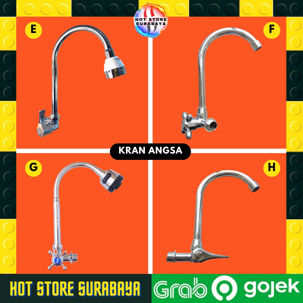 KRAN ANGSA CUCI PIRING KERAN SHOWER WASTAFEL LEHER ANGSA FLEKSIBEL / FLEXIBLE 1/2 INCH CHROME TEMBOK