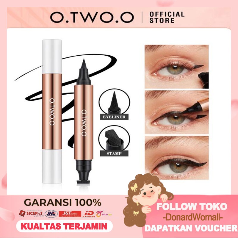 O.TWO.O 2 In 1 Liquid Eyeliner Stamp Waterproof Long-lasting Eye Liner Pencil Makeup/Eyeliner / Eyeliner / Rias Mata